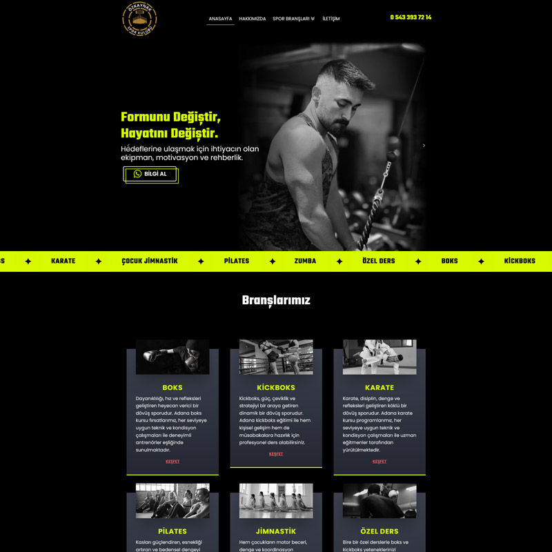 spor salonu web sitesi